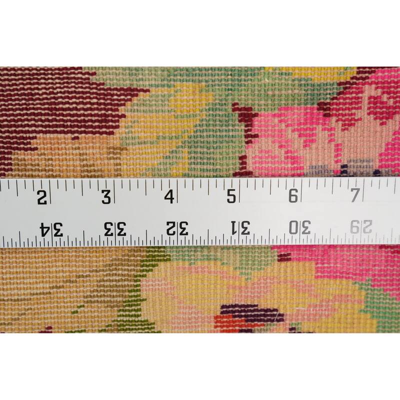 Hand Knotted Oriental 100% Wool Carpet Traditional Floral Red Karabagh Area Rug - 3' 3'' X 2' 6''