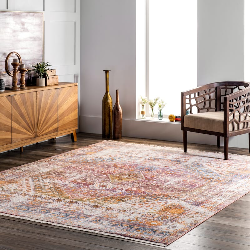 Nuloom Farley Medallion Fringe Area Rug