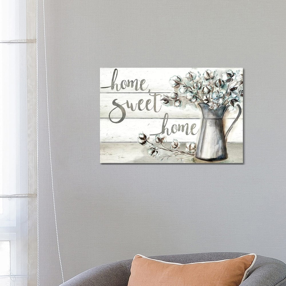 iCanvas "Farmhouse Cotton Home Sweet Home" by Tre Sorelle Studios Canvas Print