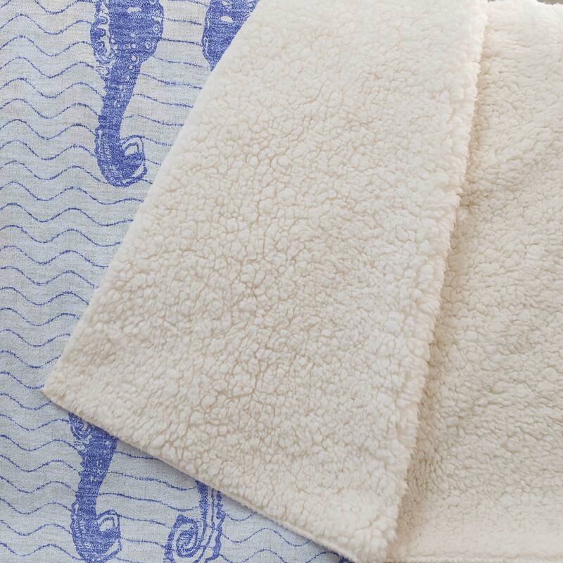 Premium Machine Washable ASB194 Sea Horse Sherpa Throw Blanket