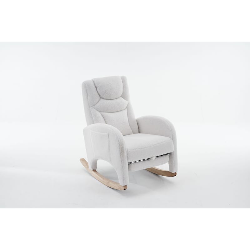 Fabric Nursery Rocking Chair With Adjustable Footrest