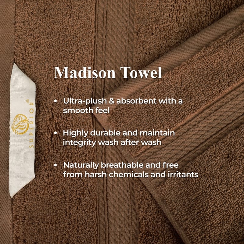Superior Egyptian Cotton 8 Piece Towel Set Ultra Plush & Absorbent Bath, Hand & Face Towels, Heavyweight Spa Quality