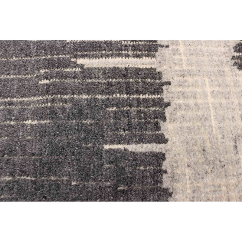 ECARPETGALLERY Hand-knotted Tangier Dark Grey Wool Rug - 4'11 x 7'10