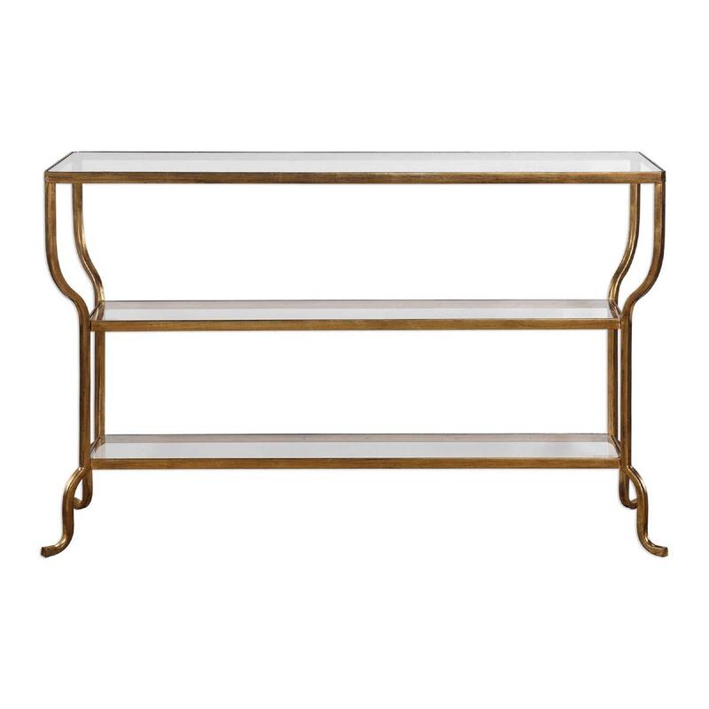54" Deline gold console table