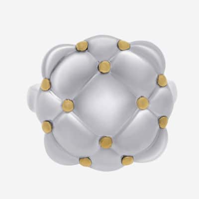 Charles Krypell Sterling Silver and 18K Yellow Gold Band Ring Sz. 6.5