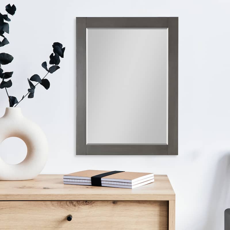 Altair Ivy Rectangular Bathroom Wood Framed Wall Mirror