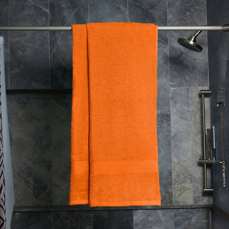 Deluxe 2-Piece 100 Cotton Bath Sheet - Orange