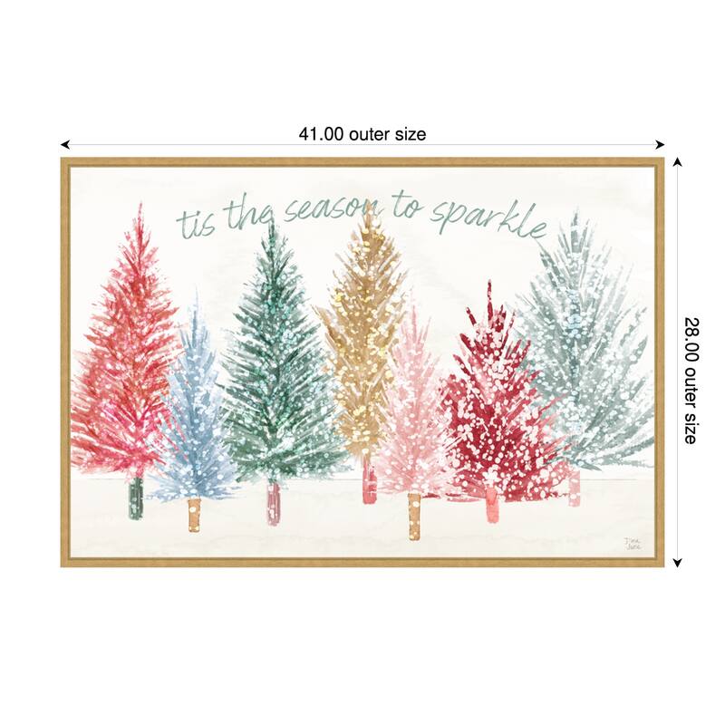 Holiday Sparkle I by Dina June Framed Canvas Wall Art Print - Sylvie Bright Gold - 41 x 28 in
