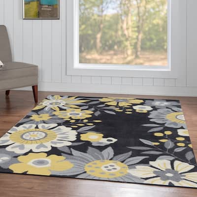 Trinity Wildflower Grey/Yellow - 5' x 7'