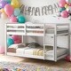 preview thumbnail 1 of 34, Modern Twin over Twin Floor Bunk Bed,Spacious And Comfortable,Easy Assembly for Bedroom White