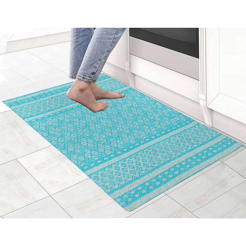 Anti-Fatigue Cotton Woven Cushioned Kitchen Mat Working Mat (18''x30'') - Experience Comfort and Style - 18''x30''