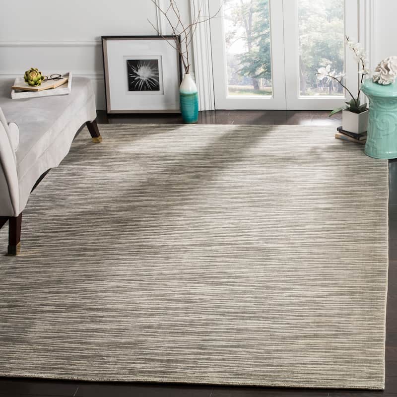 SAFAVIEH Handmade Mirage Anelija Modern Abstract Viscose Rug - 9' x 12' - Sabre Grey