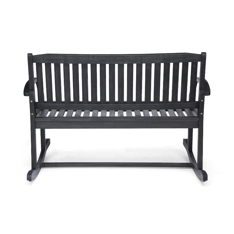 Patio Acacia Wood Rocking Loveseat