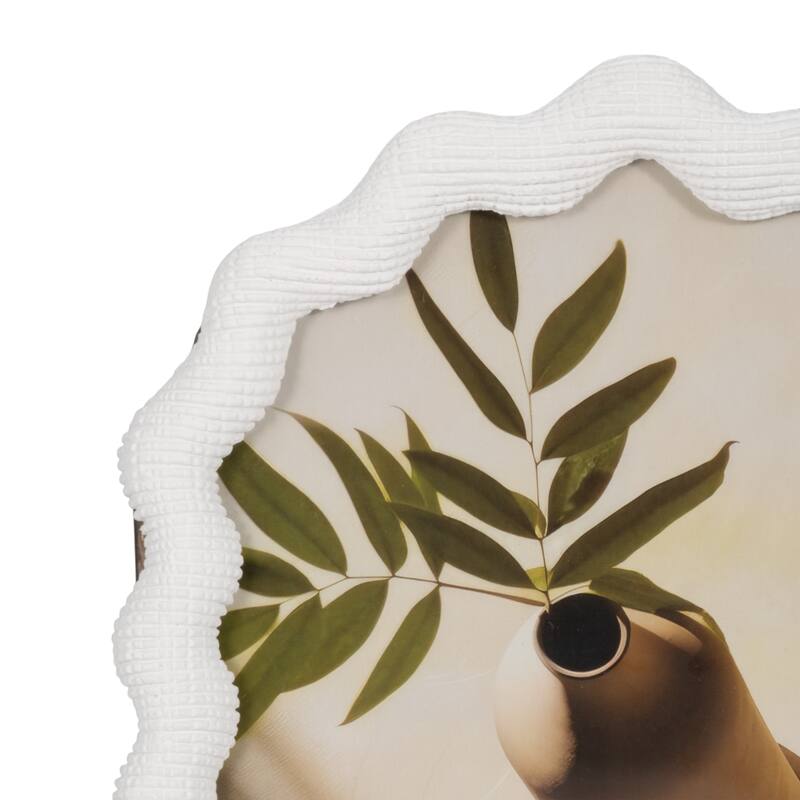 Resin Sculptured Wavy Arch Photo Frame - White