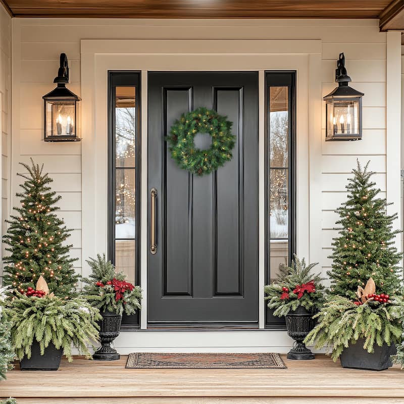 Royal Oregon Pine Artificial Christmas Wreath 24-Inch, Clear Lights