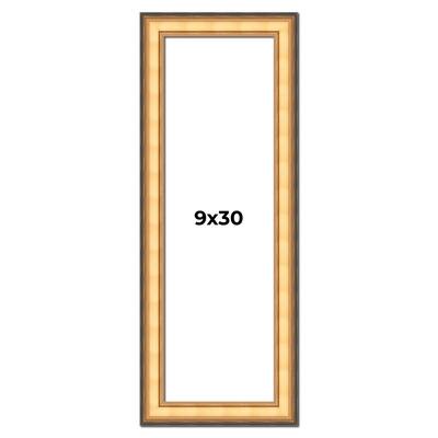 9x30 Frame Gold Plein Aire Solid Wood Picture Frame Width 2 Inches |