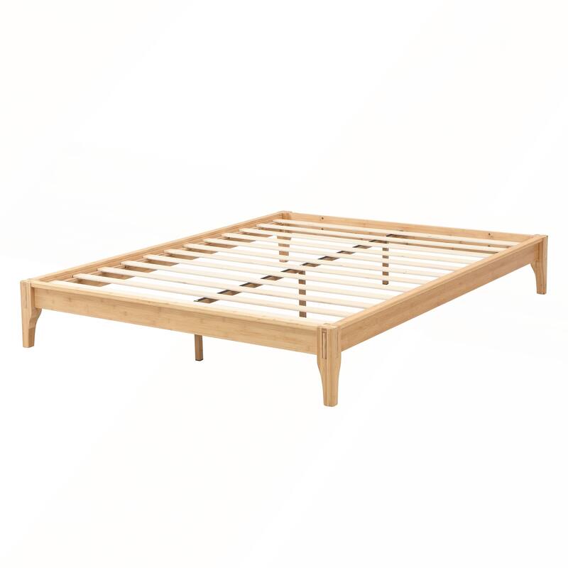 12 Inch Queen Size Solid Dry Bamboo Wood Platform Bed Frame