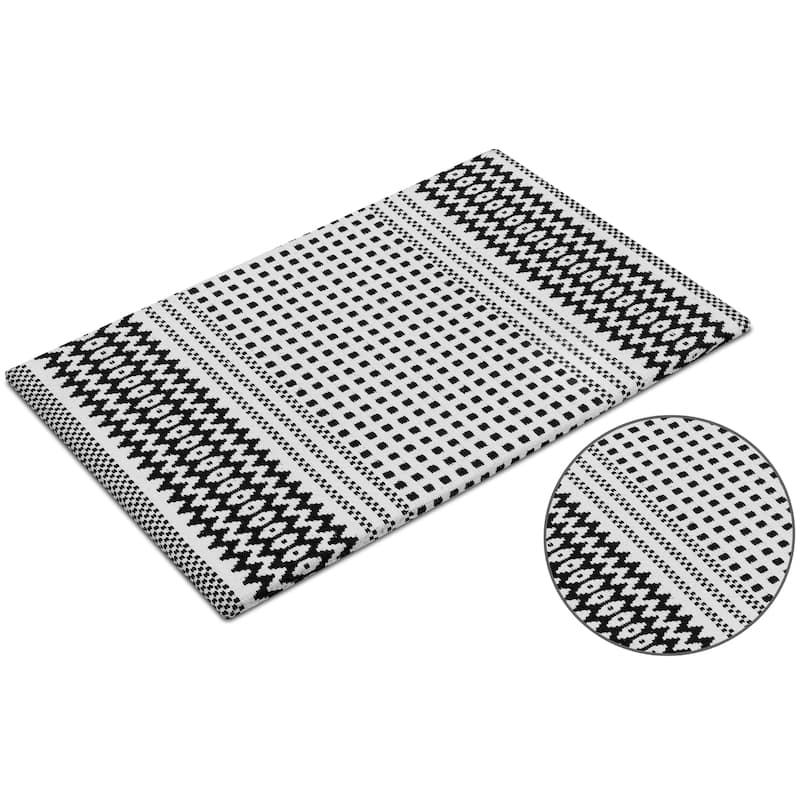 Cotton Kitchen Mat Cushioned Anti-Fatigue Rug, Non-Slip Mats Comfort Foam Rug for Kitchen, Office, Sink, Laundry - 18''x30''