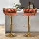 preview thumbnail 99 of 198, Modern Velvet Adjustable Swivel Bar Stools Set of 2 Orange