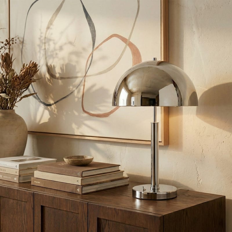 SAFAVIEH Couture Lighting Bircan 26-inch Metal Dome Table Lamp - 13.75 In W x 13.75 In D x 26 In H - 14Wx14Dx26H