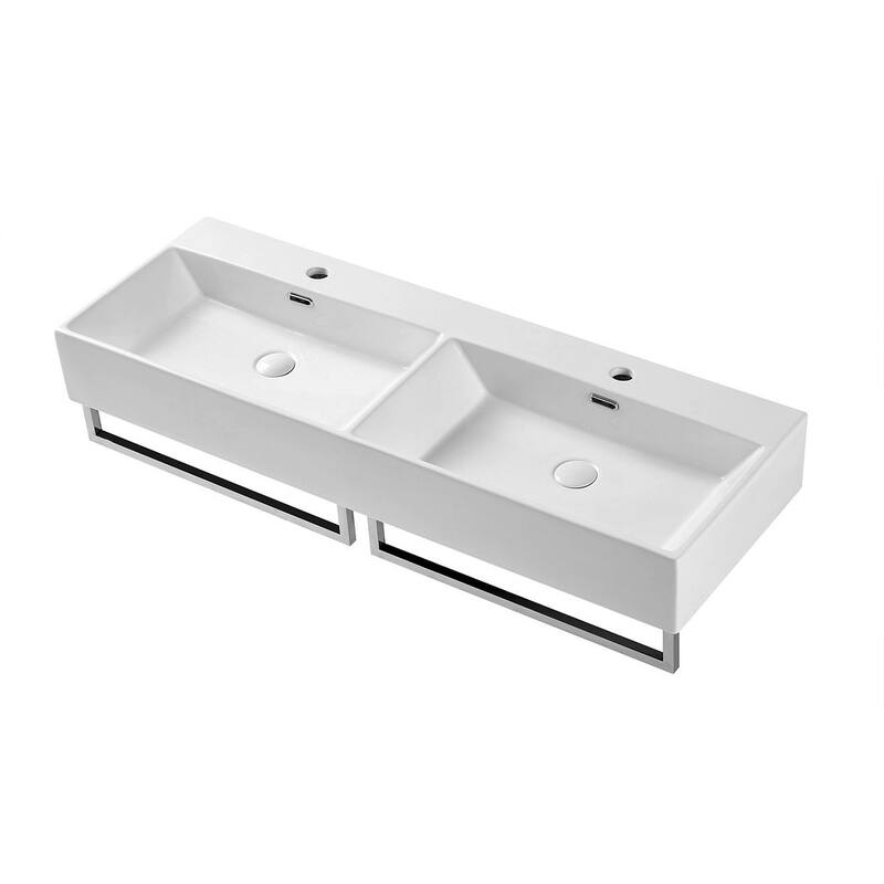 Eridanus 48" Double Basin Bathroom Vessel Trough Vanity Sink