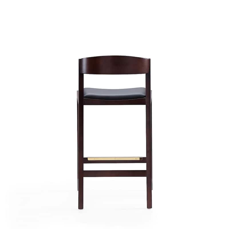Manhattan Comfort Klismos 36.75 in. Dark Walnut Beech Wood Counter Height Bar Stool (Set of 3)