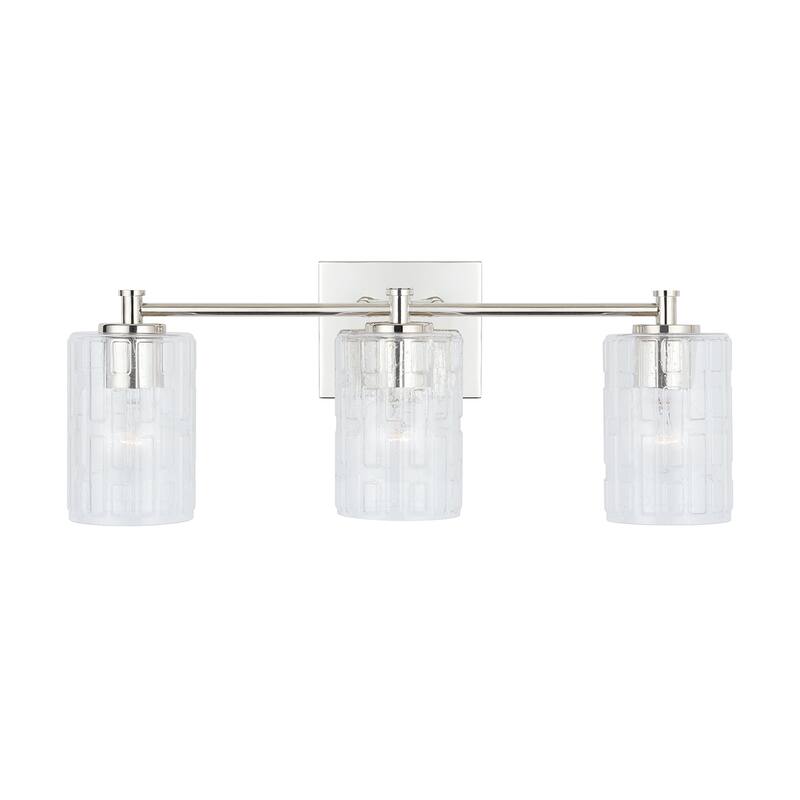 Emerson 3-light Bath/ Vanity Fixture w/ Embossed Seeded Glass