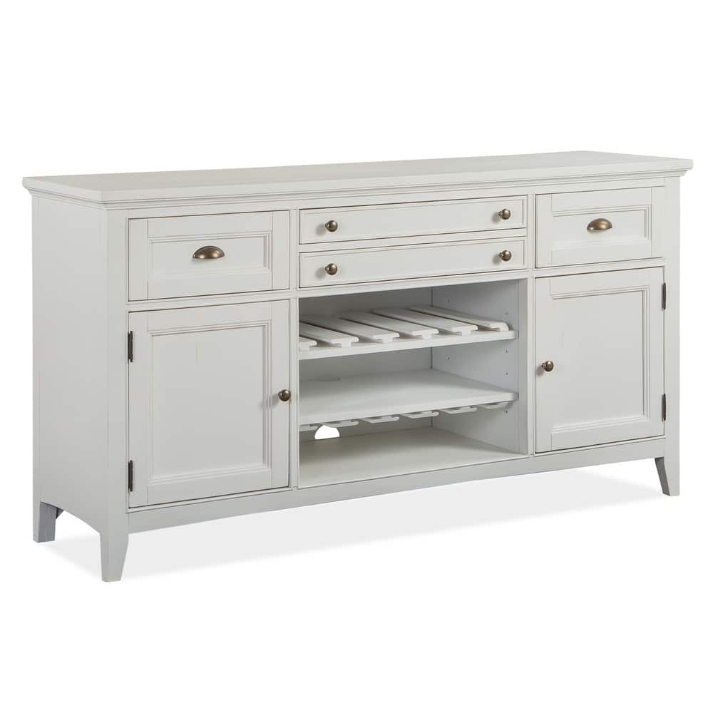 Magnussen Home Heron Cove Chalk White And Dovetail Grey Buffet - 66''W x 19''D x 36''H