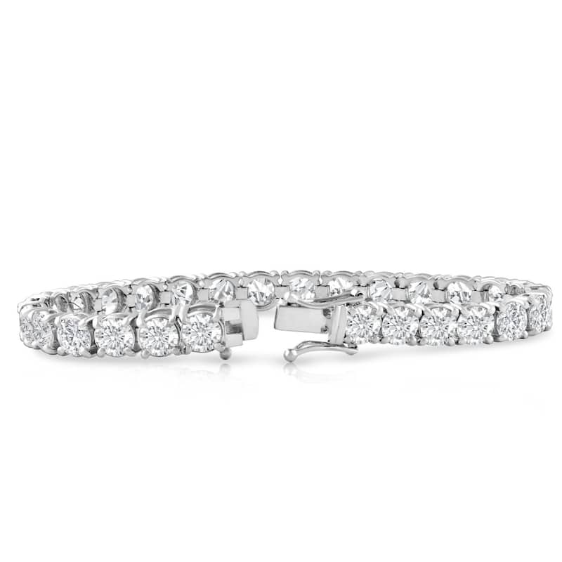 20 Ct Lab Grown Diamond Tennis Bracelet White Gold 7"