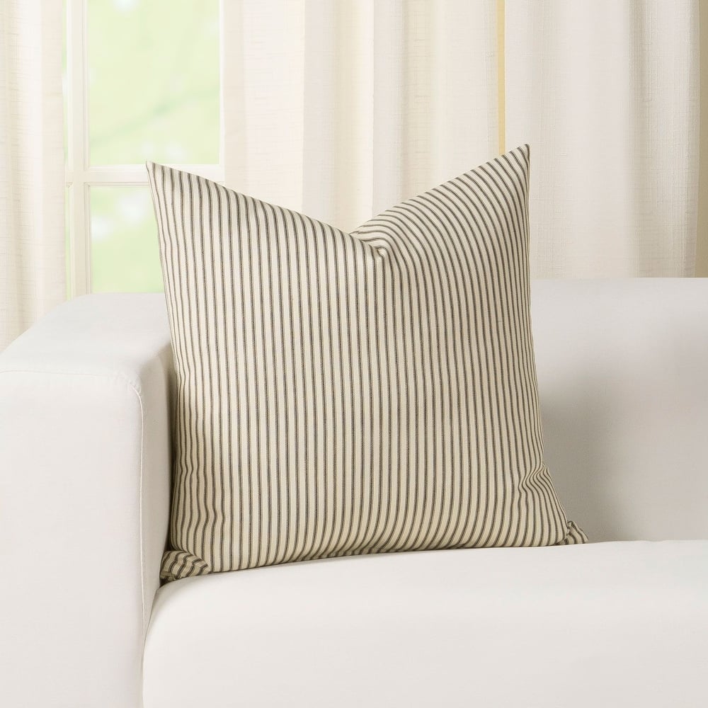 Ticking Stripe Farmhouse-style Throw Pillow