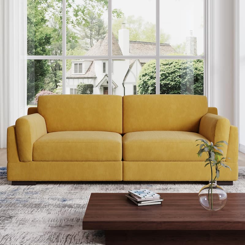 90" Loveseat Sofa Modern and Cozy Corduroy Couch
