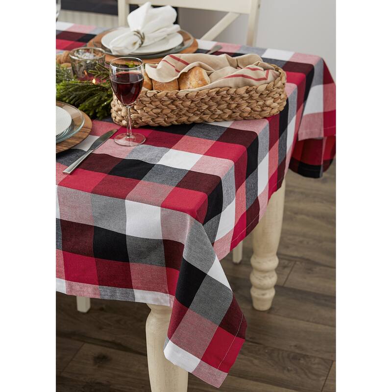 DII Tri Color Check Tablecloth
