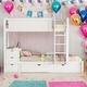 preview thumbnail 25 of 34, Twin-Over-Twin Bunk Bed with Twin size Trundle, Storage and Desk White