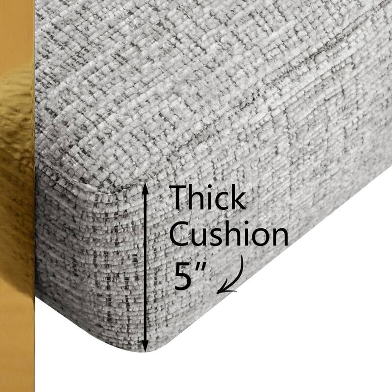 25" Seat Height Upholstered Chenille Gold Matel Counter Stool