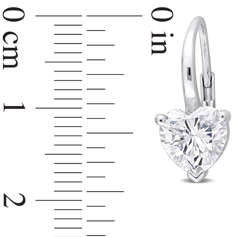 Miadora 3ct DEW Heart-Shape White Created Moissanite Earrings Sterling Silver