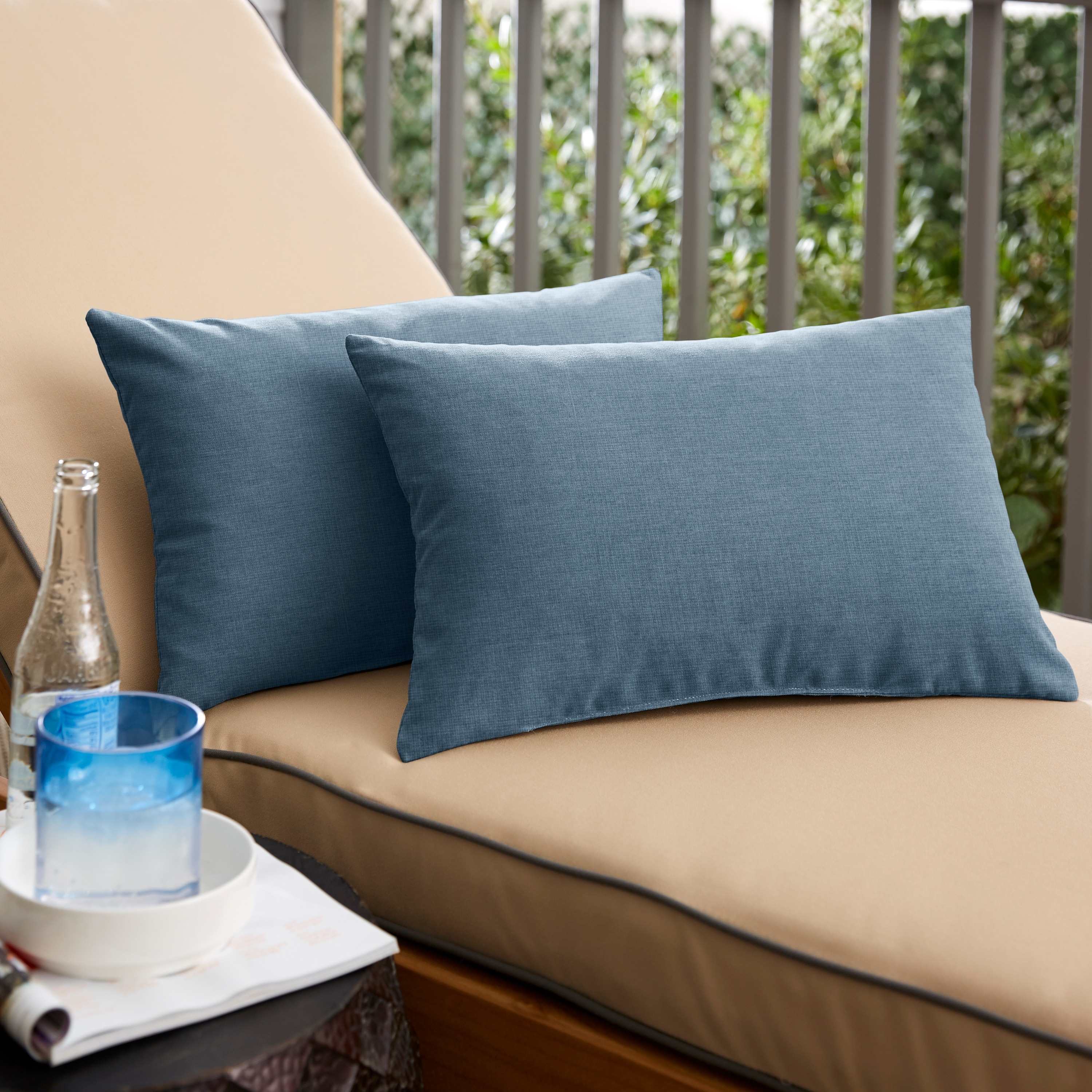Sunbrella Spectrum Denim Indoor/Outdoor Knife Edge Pillow (Set of 2)