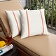 preview thumbnail 35 of 42, Sorra Home Sunbrella Outdoor Double Petite Flange Pillow Set of 2 16 in H x 16 in W x 6 in D - Sunbrella - Canvas Natural/Canvas Melon