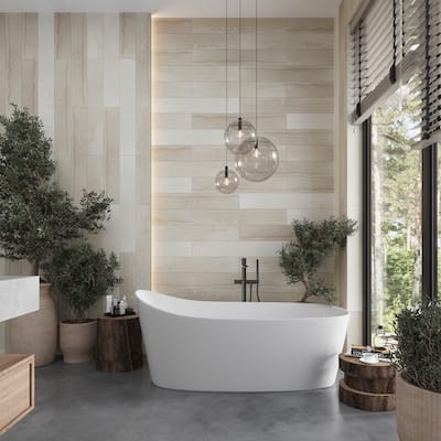 Apollo tile 6" x 36" Woodnote Matte Beige Porcelain Tile (13.05 sq ft/case) - 9 Pack