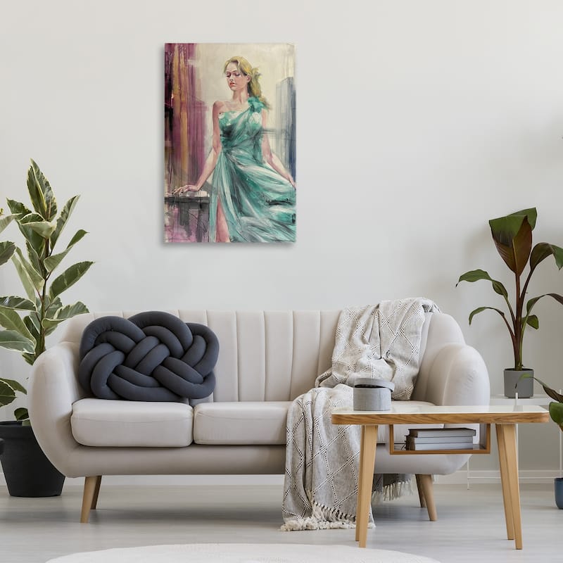 Stupell Elegant Blonde in Dress Canvas Wall Art Design By Lucille Lee