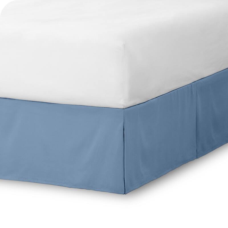 Bare Home Pleated Bed Skirt - 15-Inch Tailored Drop Easy Fit - King - Coronet Blue
