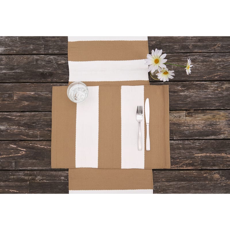 Cabana Khaki Stripes Placemat Set 6