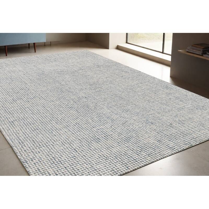 Cutat Hand Tufted Abstract Modern Area Rug By HomeRoots - 5' X 7' - Oxford Blue - Rectangle