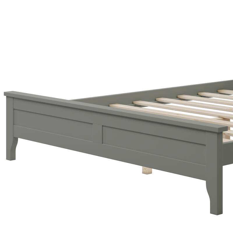 Modern Solid Wood Platform Bed with Wear-Resistant Finish