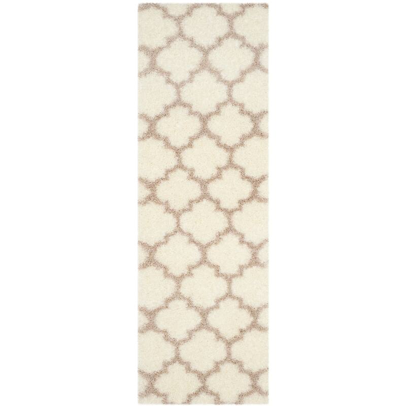 SAFAVIEH Montreal Shag Rosalyn 2-inch Thick Rug - 2'3" x 9' Runner - Ivory/Beige