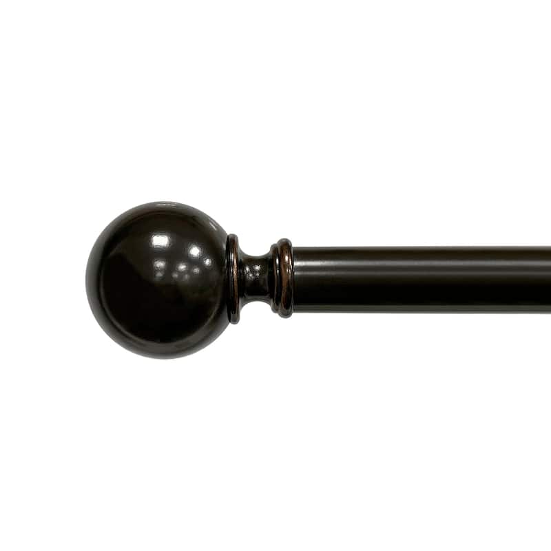 Lumi 1" Single Curtain Rod Set Oil Rubbed Bronze- Ball finials