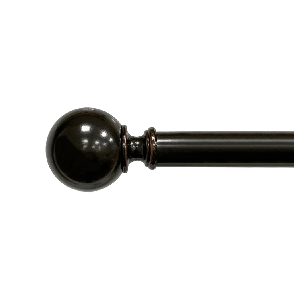 Lumi 1" Single Curtain Rod Set Oil Rubbed Bronze- Ball finials