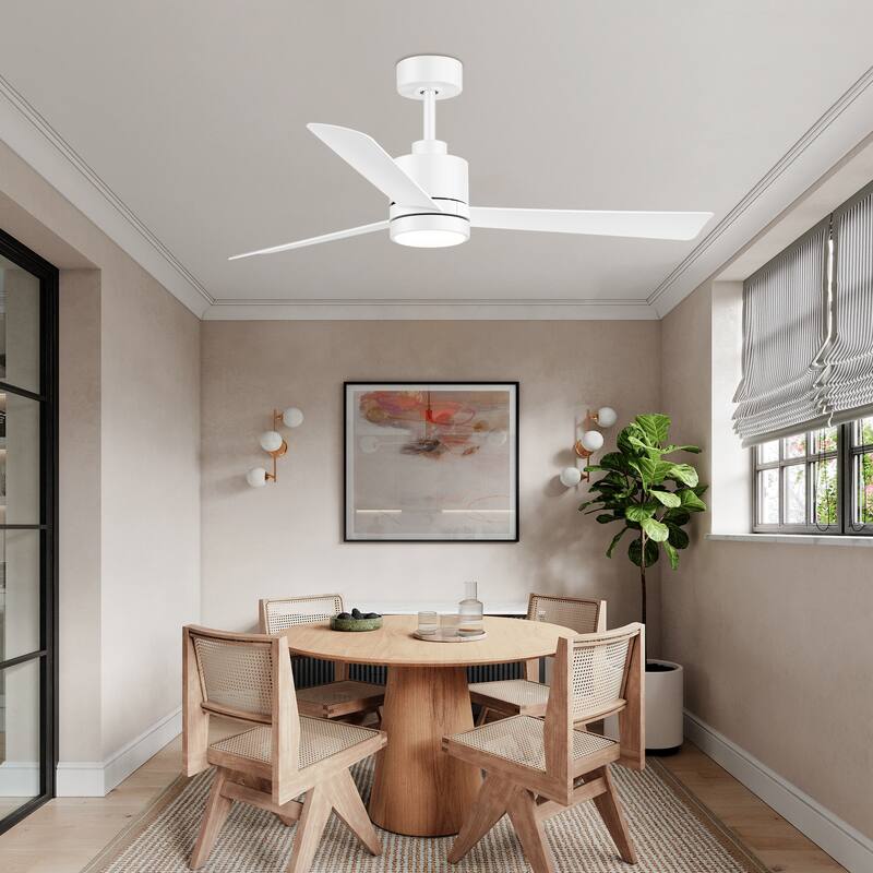 52-In LED Black/White/Gold Ceiling Fan with Light and Remote Control