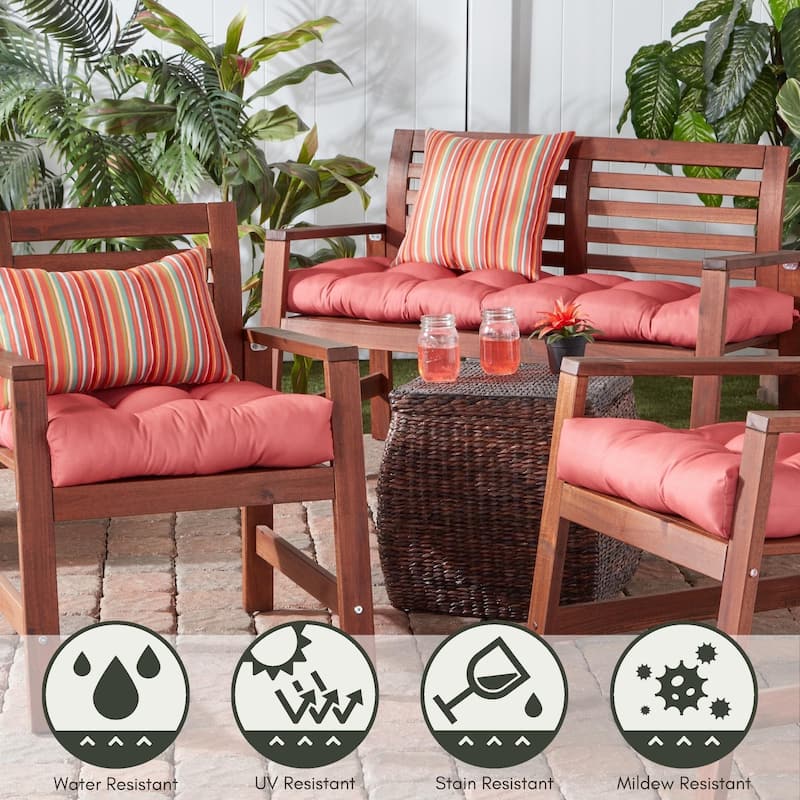 Outdoor 18-inch x 51-inch Polyester Bench Cushion (Cushion Only)