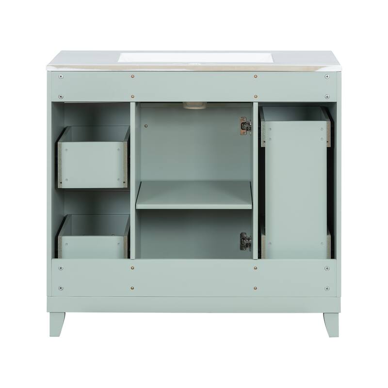 36" Bathroom Vanity with Ceramic Sink