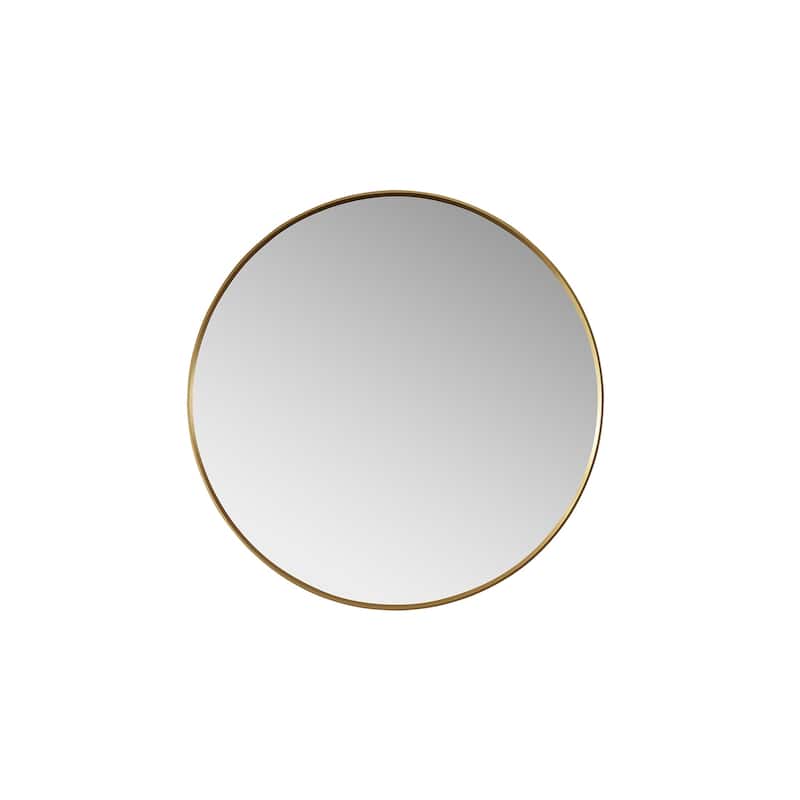 Vinnova Cascante Round Metal Wall Mirror - 35.4 in. W x 35.4 in. H - Brushed Gold